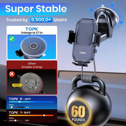 TOPK Powerful Grip Car Phone Holder