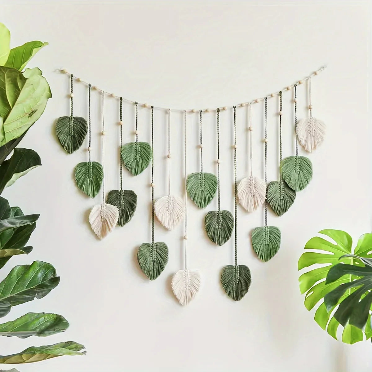 Woven Green Leaf Wall Art