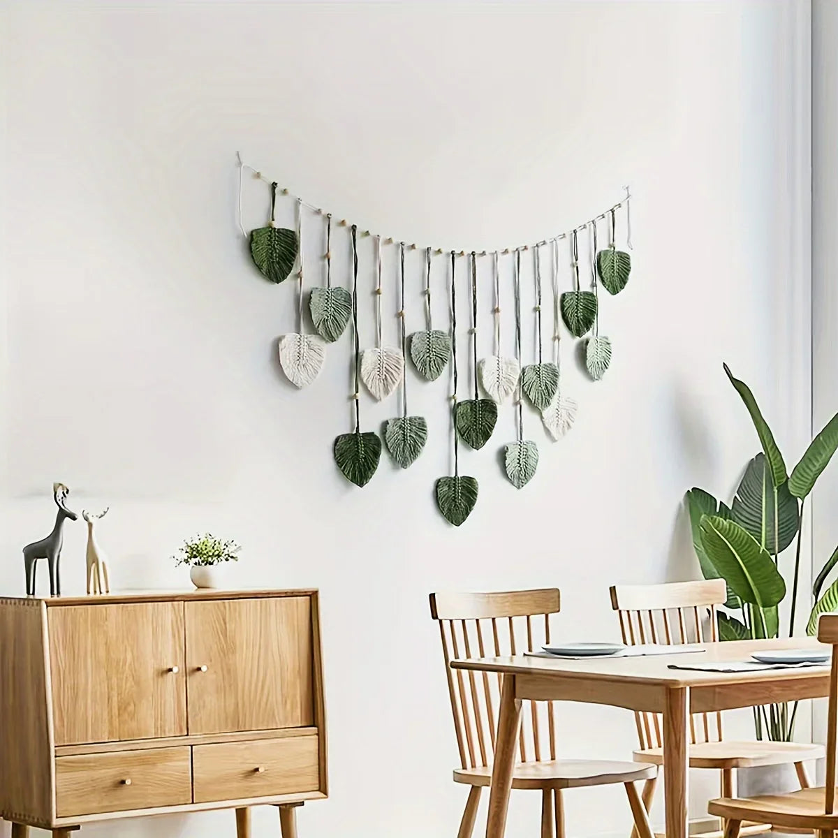 Woven Green Leaf Wall Art
