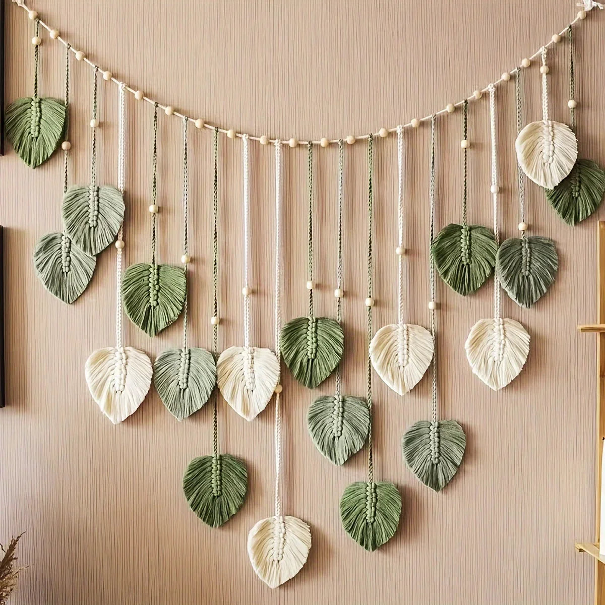 Woven Green Leaf Wall Art