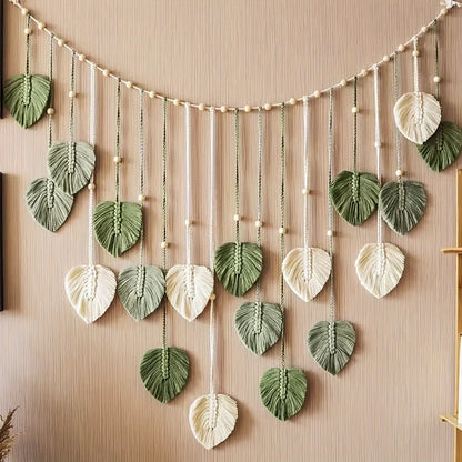 Woven Green Leaf Wall Art