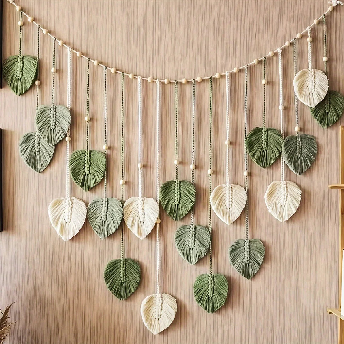 Woven Green Leaf Wall Art