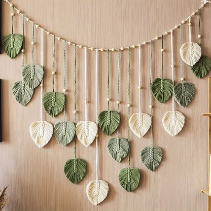 Woven Green Leaf Wall Art