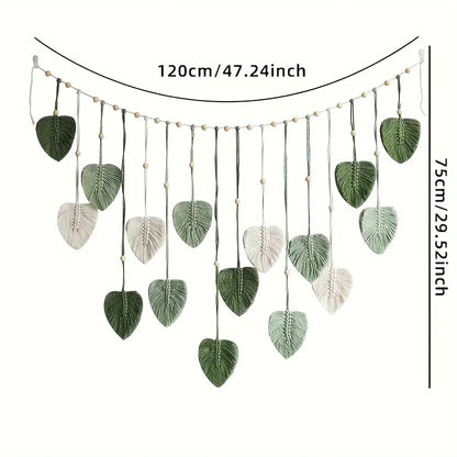 Woven Green Leaf Wall Art